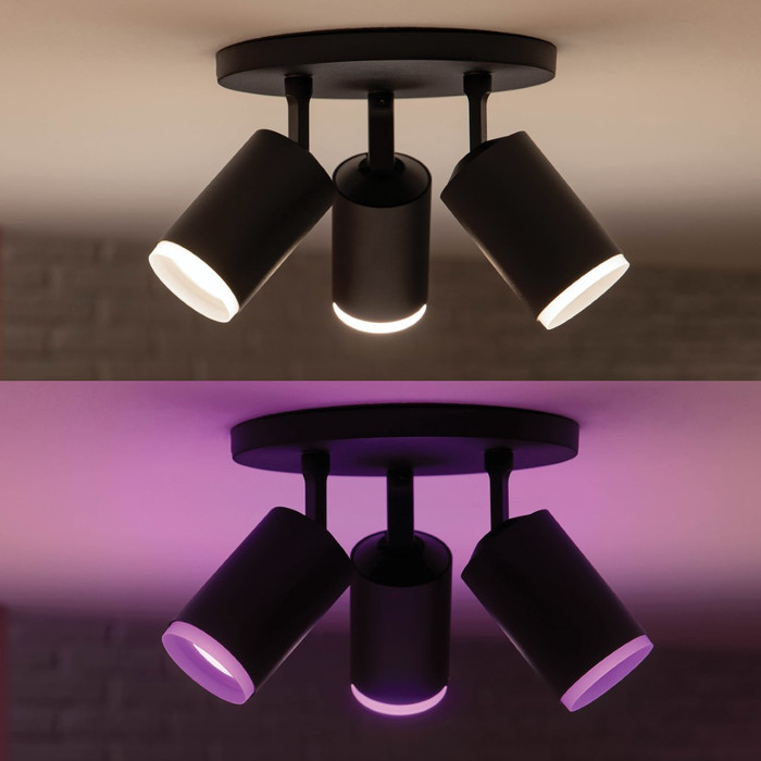 Philips Hue Fugato Spot Monté en Surface White and Color - Noir - 3 spots produit à l'usage