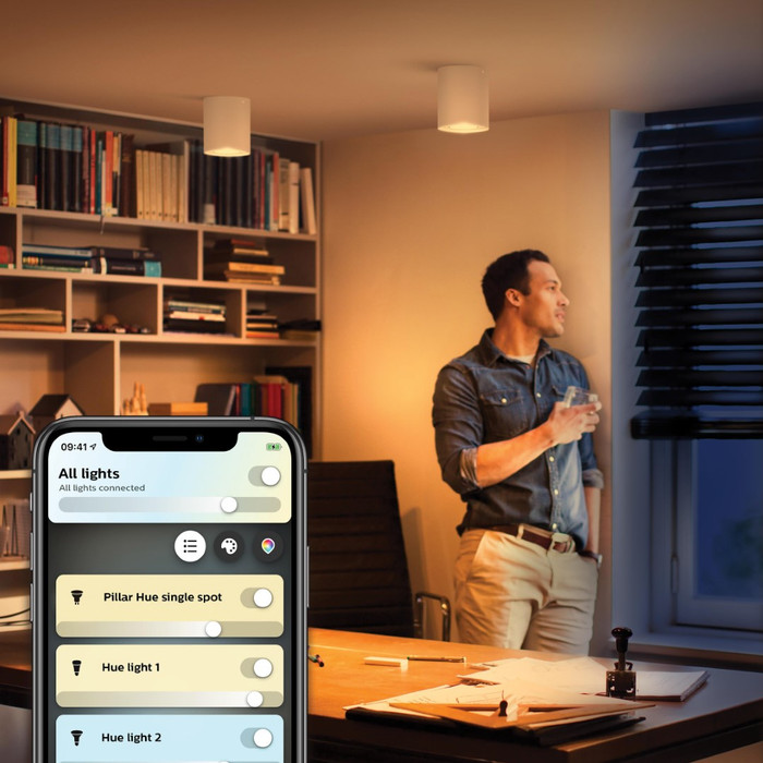 Philips Hue Pillar Mounted Spot Light White Ambiance - White - 1-spot product in use