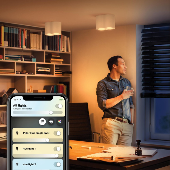 Philips Hue Pillar Spot Monté en Surface White Ambiance - Blanc - 2 spots + Variateur produit à l'usage