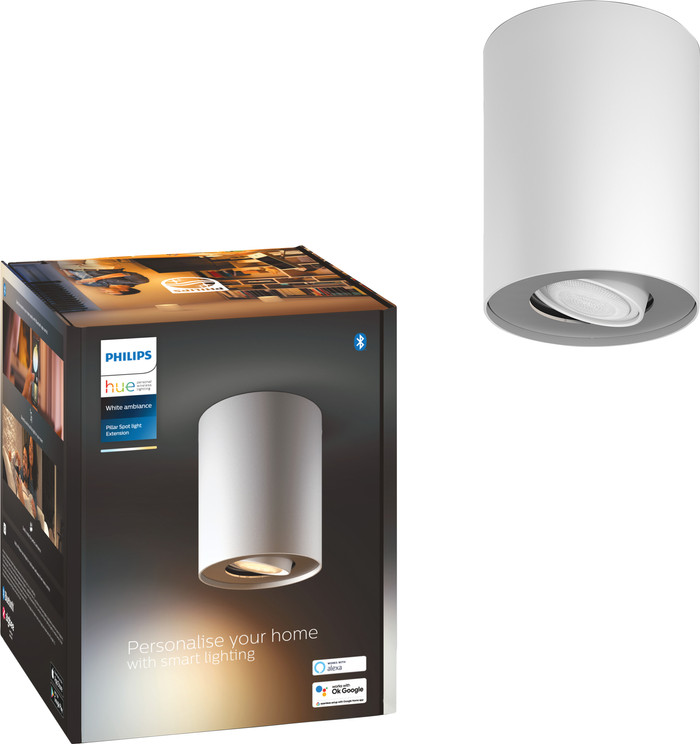 Philips Hue Pillar Mounted Spot Light White Ambiance - White - 1-spot front