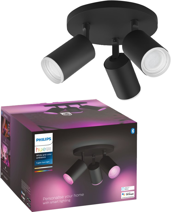Philips Hue Fugato Spot Monté en Surface White and Color - Noir - 3 spots emballage