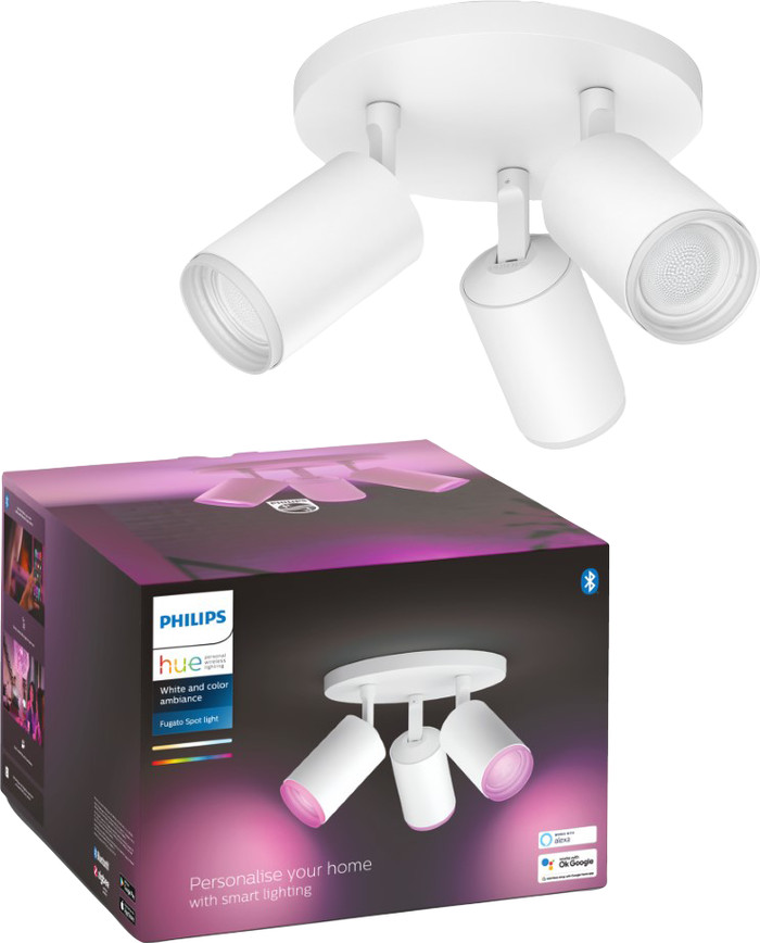 Philips Hue Fugato Mounted Spot Light White and Color - White - 3-spots packaging