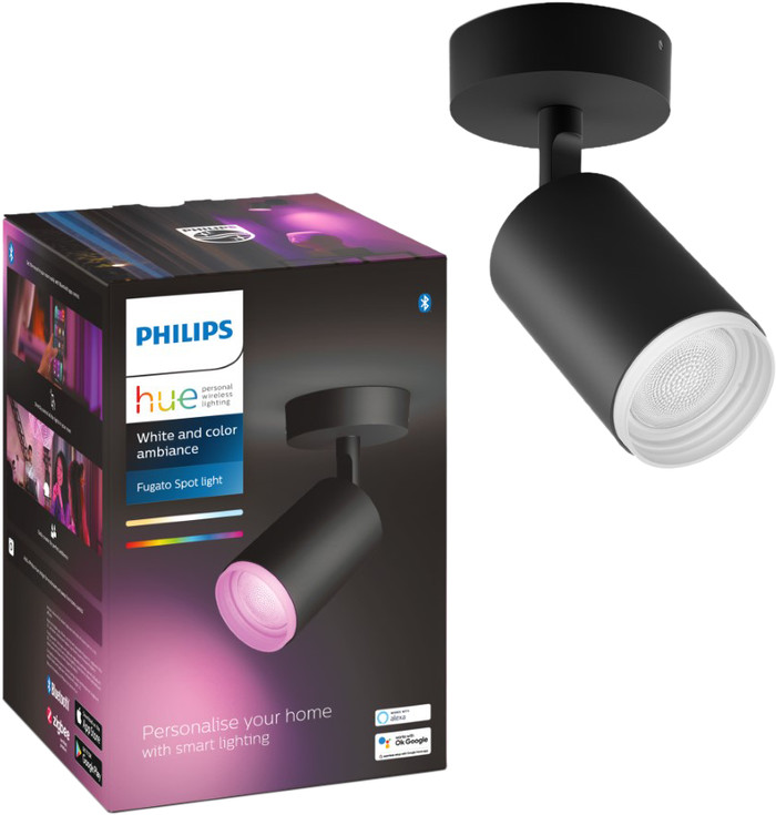 Philips Hue Fugato Spot Monté en Surface White and Color - Noir - 1 spot emballage