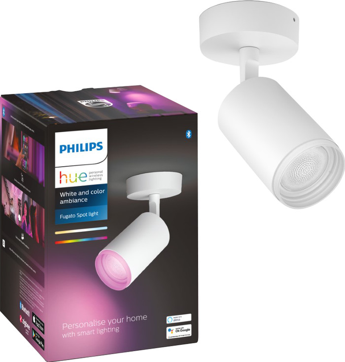 Philips Hue Fugato Spot Monté en Surface White and Color - Blanc - 1 spot emballage