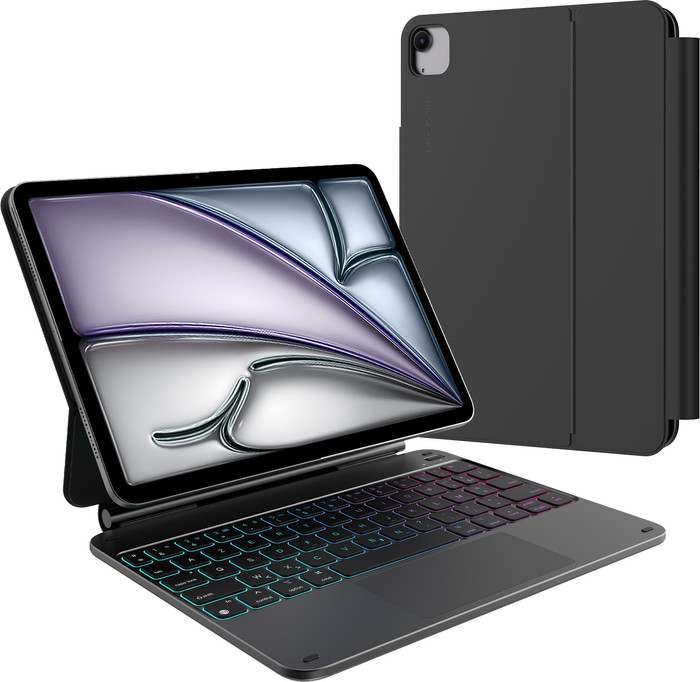 BlueBuilt Apple iPad Air (2024) 11 Pouces Étui Clavier AZERTY Noir Main Image