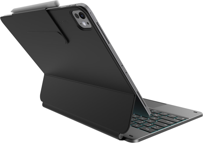 BlueBuilt Apple iPad Air (2024) 13 inches Keyboard Cover AZERTY Black left side