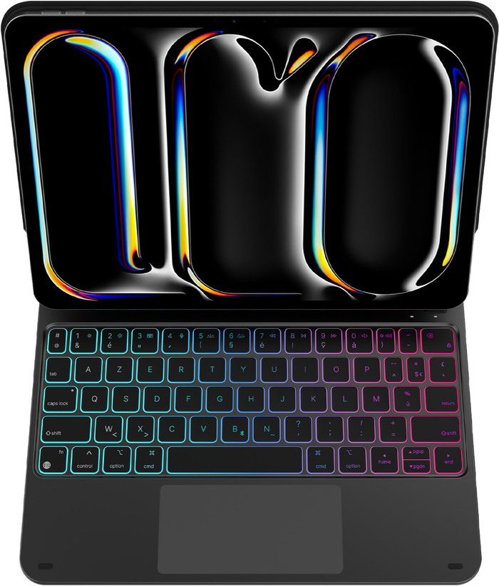BlueBuilt Apple iPad Pro (2024) 11 inch Toetsenbord Hoes AZERTY Zwart bovenkant