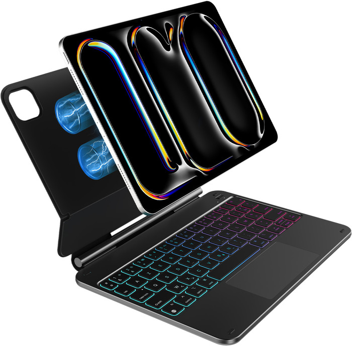 BlueBuilt Apple iPad Pro (2024) 11 inch Toetsenbord Hoes AZERTY Zwart detail