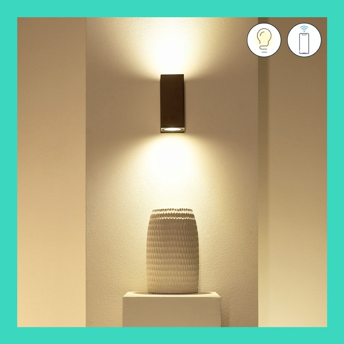 WiZ Up and Down Wall Lamp - White and Colored Light - Black product in use