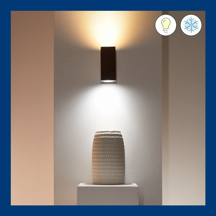 WiZ Up and Down Wall Lamp - White and Colored Light - Black product in use