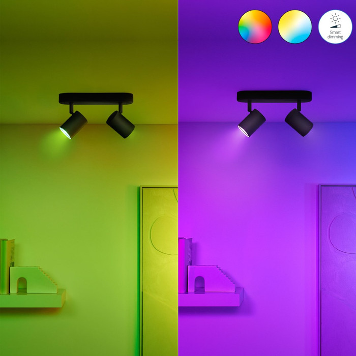 WiZ Smart Spot Light 4-pack - Colored and White Light - GU10 product in use