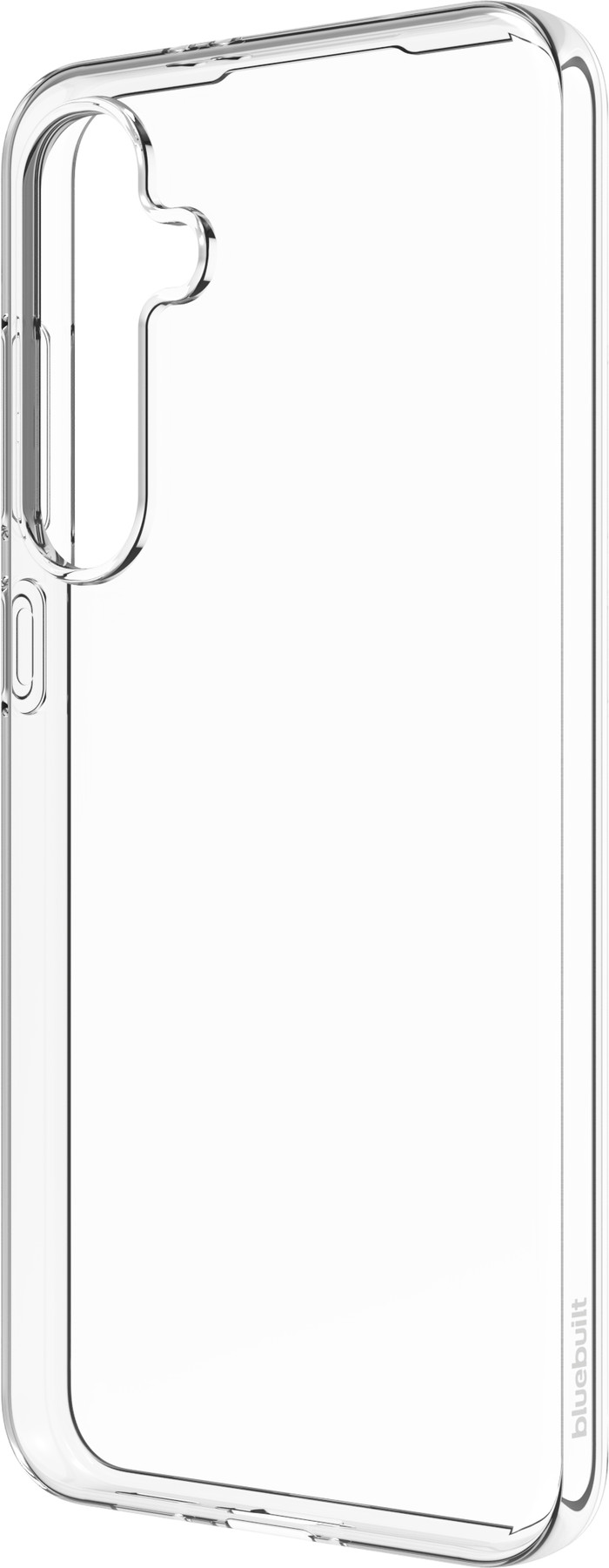 BlueBuilt Samsung Galaxy S24 FE Back Cover Transparant + Screenprotector Glas Duo Pack rechterkant