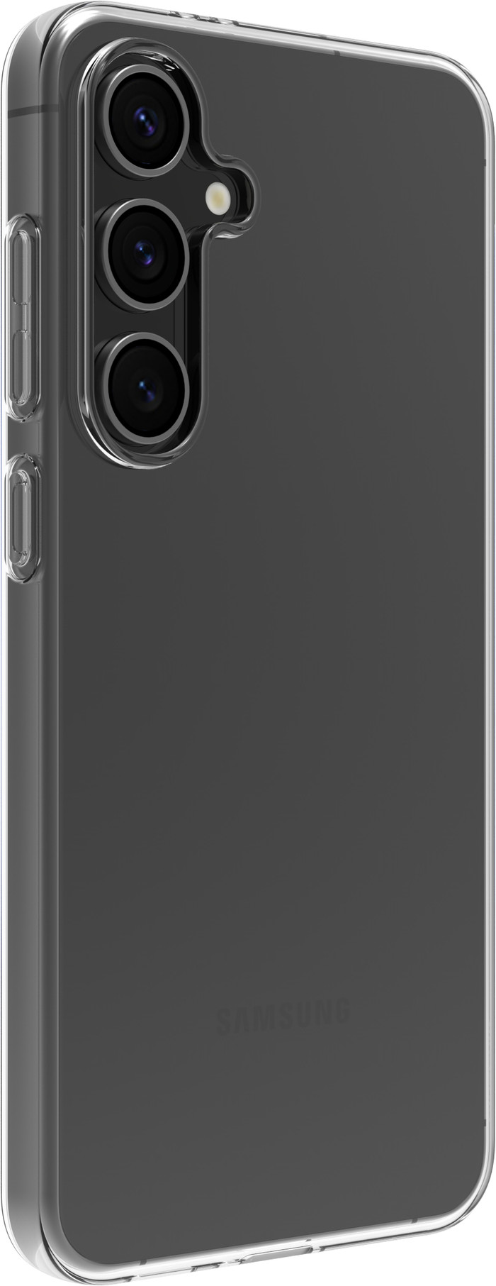 BlueBuilt Samsung Galaxy S24 FE Back Cover Transparant + Screenprotector Glas Duo Pack linkerkant