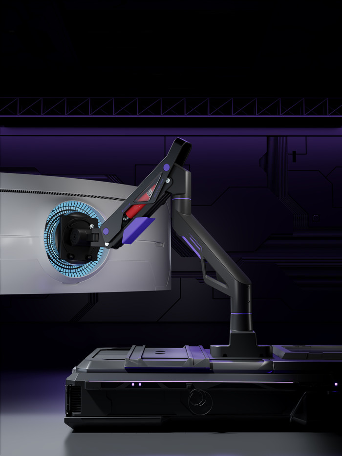 Vortech Bras d'Écran PC avec Vérin à Gaz produit à l'usage