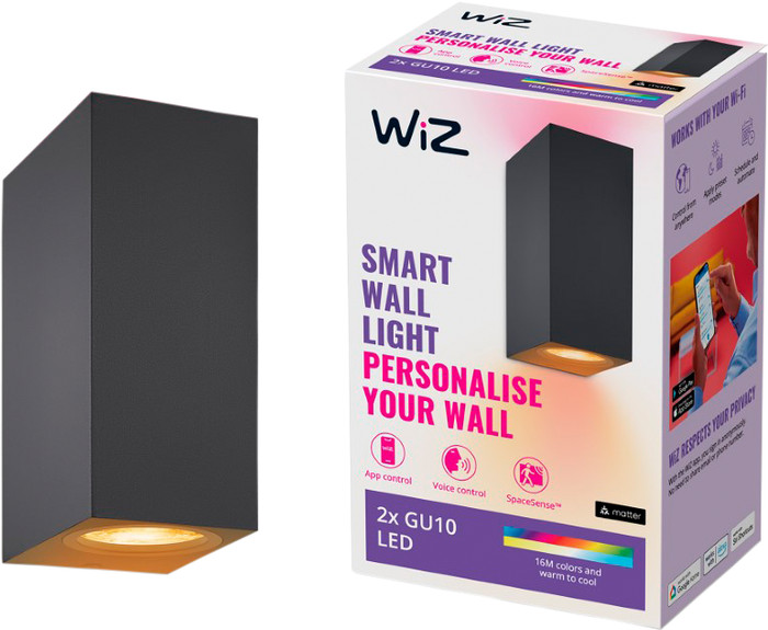 WiZ Up and Down Wall Lamp - White and Colored Light - Black packaging