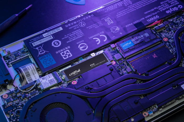 Crucial P310 2TB NVMe SSD product in gebruik