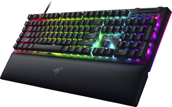Razer BlackWidow V4 Mechanical Gaming Keyboard Green Switch QWERTY right side