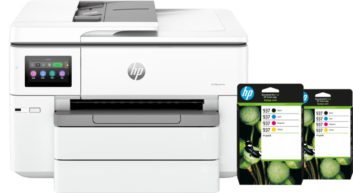 HP OfficeJet Pro 9730 + 2 Black + 2 Color Cartridges Main Image
