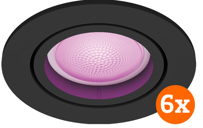 Philips Hue Centura inbouwspot White and Color - rond - Zwart - 6-pack Main Image