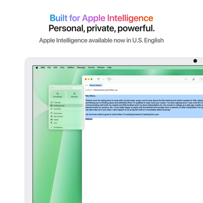 Apple iMac 24 Pouces M4 (CPU 10 Cœurs/GPU 10 Cœurs) 16 Go/256 Go Vert AZERTY visuel fournisseur