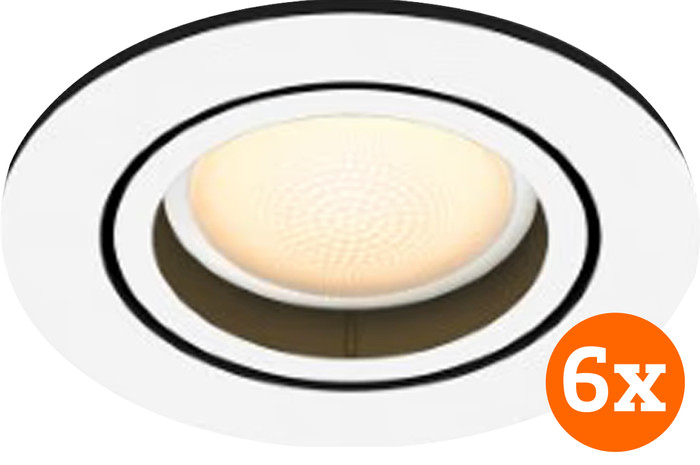 Philips Hue Milliskin inbouwspot White Ambiance - rond - Wit - 6-pack Main Image