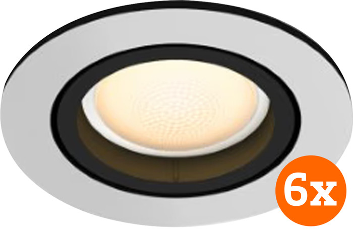 Philips Hue Milliskin Spot Encastré White Ambiance - Rond - Aluminium - Lot de 6 Main Image