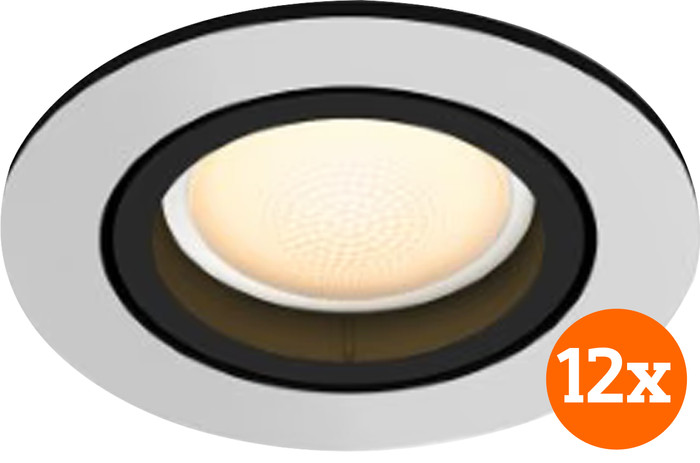 Philips Hue Milliskin Spot Encastré White Ambiance - Rond - Aluminium - Lot de 12 Main Image