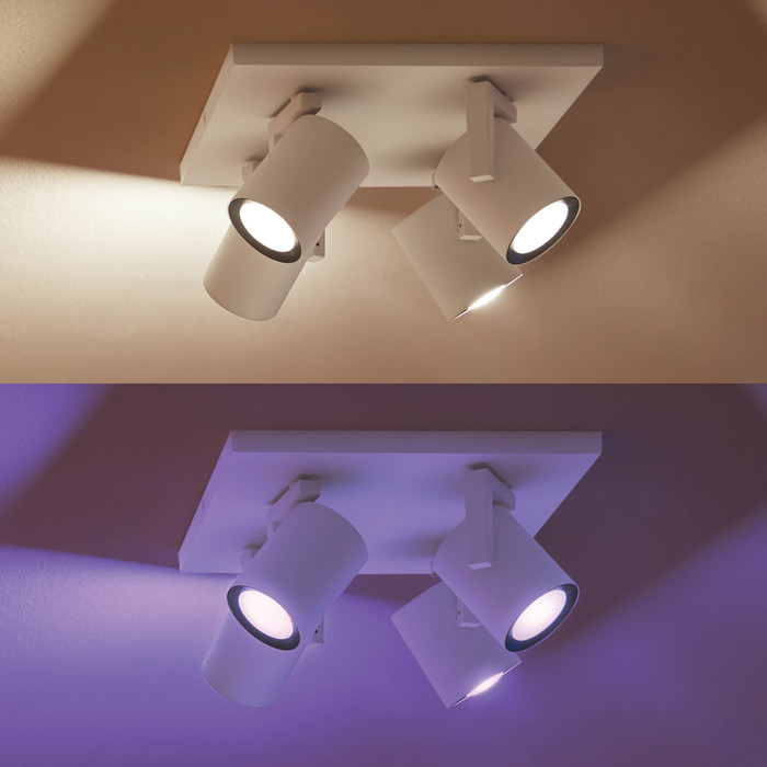 Philips Hue Argenta Spot Monté en Surface White and Color - Blanc - 4 Spots produit à l'usage