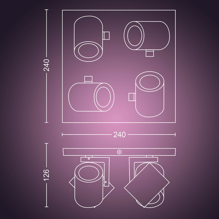 Philips Hue Argenta Spot Monté en Surface White and Color - Blanc - 4 Spots visuel fournisseur