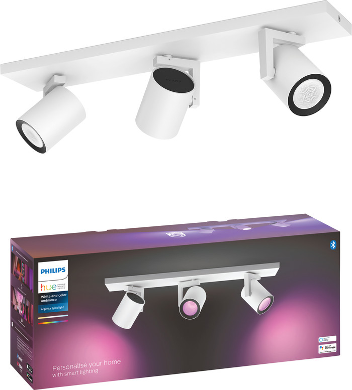 Philips Hue Argenta Spot Monté en Surface White and Color - Blanc - 3 Spots emballage