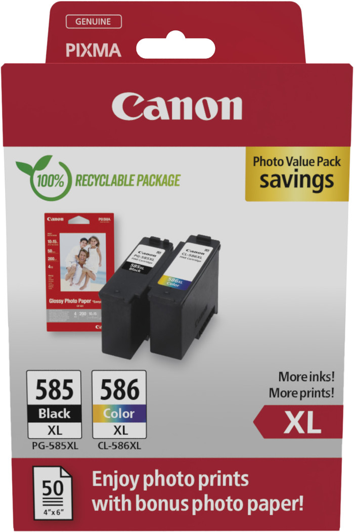 Canon PG-585XL + CL-586XL Pack Combiné + Papier Photo Main Image