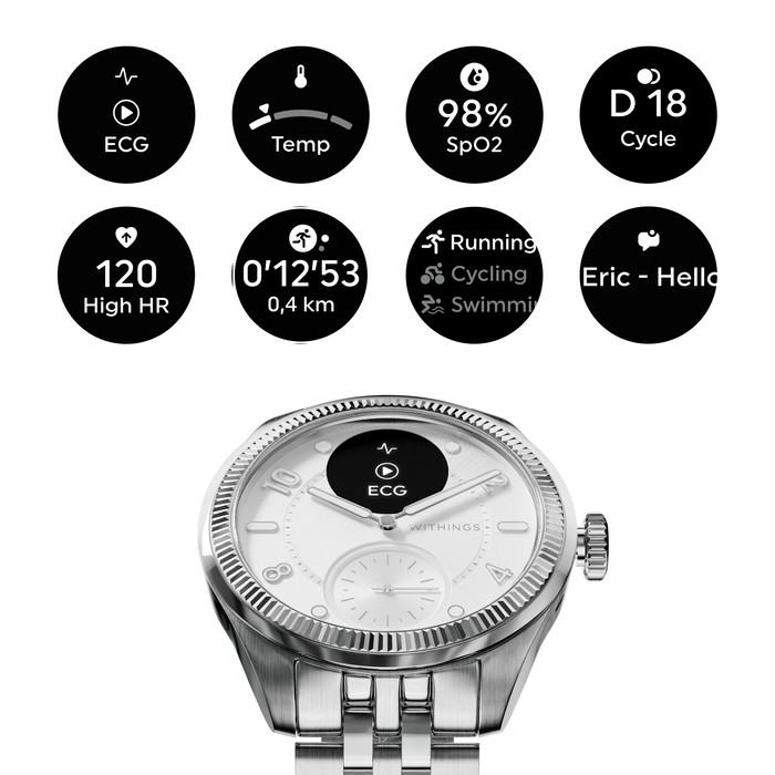 Withings ScanWatch Nova Brilliant Titane Argent 39 mm visuel fournisseur