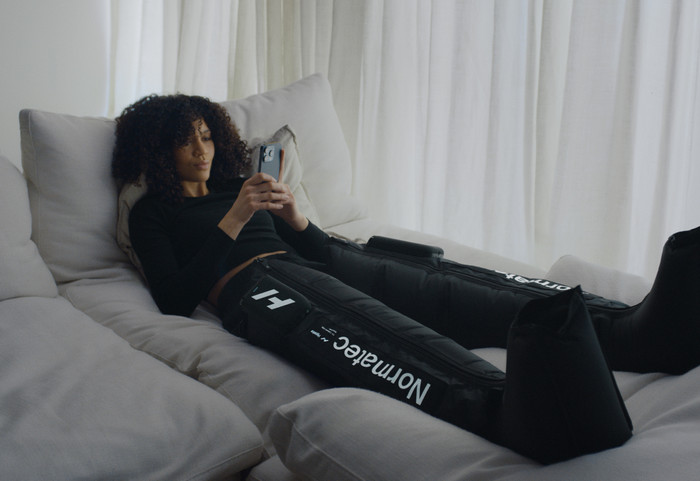 Hyperice Normatec Premier Tall product in use