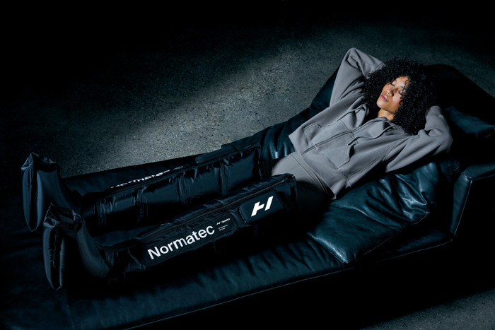 Hyperice Normatec Premier Tall product in use