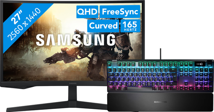 Samsung Odyssey G5 LS27CG552EUXEN + SteelSeries Apex Pro Gaming Keyboard AZERTY Main Image