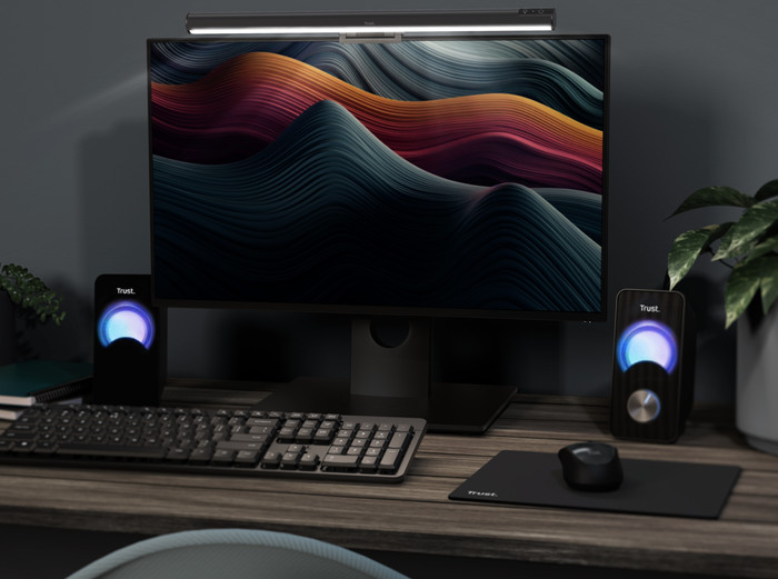 Trust Shyne - Monitor Light Bar product in gebruik