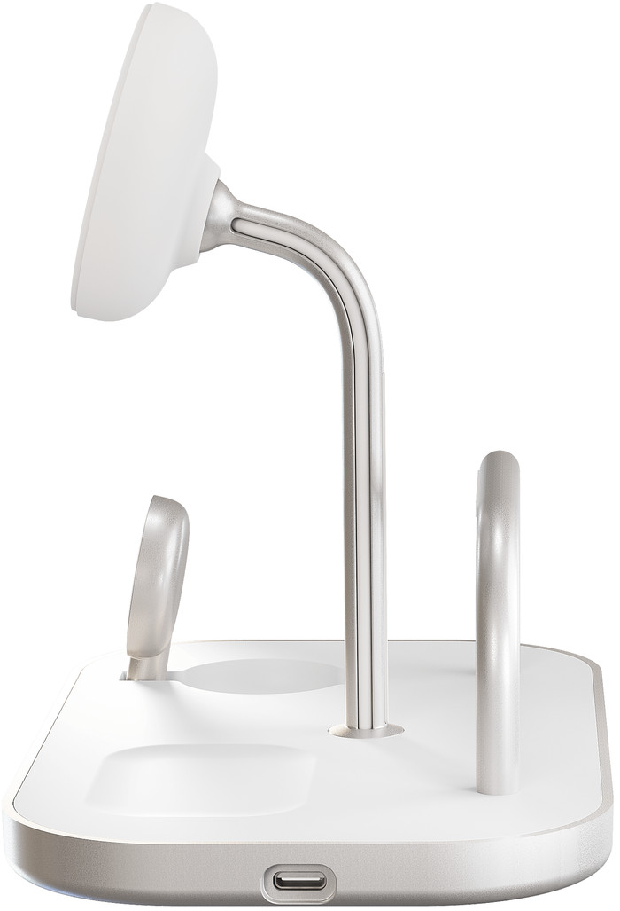 Zens 4-en-1 MagSafe avec Chargeur Sans Fil Qi2 15 W avec Support, Support pour Watch et Support pour iPad Noir côté droit