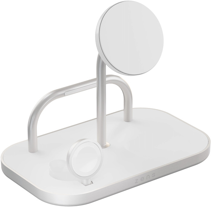 Zens 4-en-1 MagSafe avec Chargeur Sans Fil Qi2 15 W avec Support, Support pour Watch et Support pour iPad Noir côté gauche