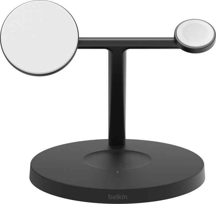 Belkin Boost Charge Pro Chargeur Sans Fil MagSafe et Qi2 3-en-1 15 W avec Support Noir avant