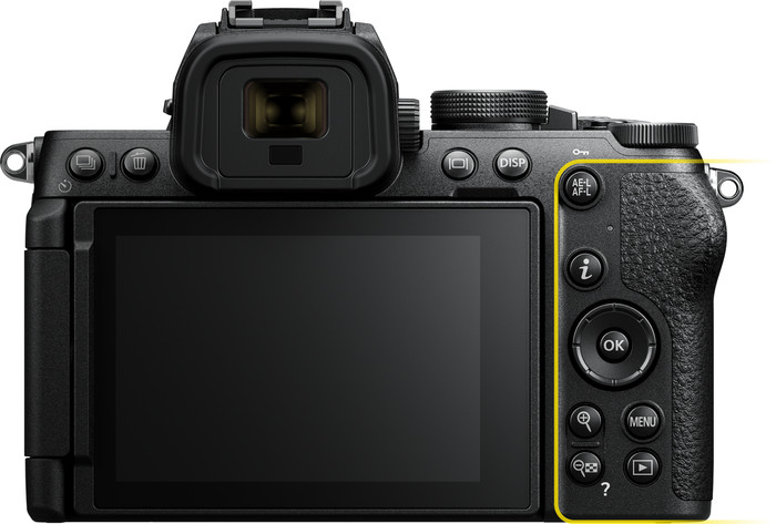 Nikon Z50 II + 16-50mm f/3.5-6.3 + 50-250mm f/4.5-6.3 achterkant