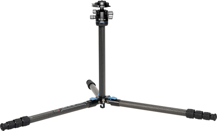 Sirui Waterproof Carbon Travel Tripod ST-124 + KS-30 balhoofd detail