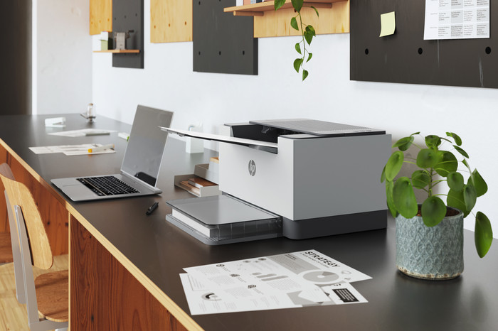 HP LaserJet M209d product in use