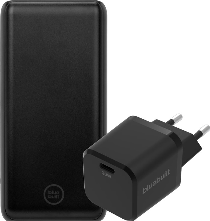 BlueBuilt Power Bank with Fast Charging 20,000mAh + Charger 30W Black Main Image