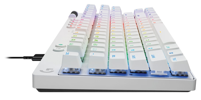 Logitech G Pro X TKL Rapid Gaming Keyboard White AZERTY left side
