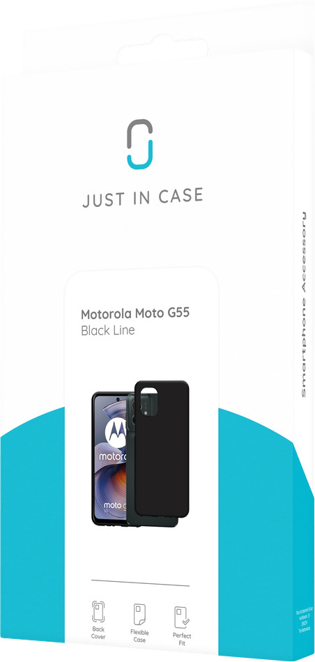 Just in Case Soft Design Motorola Moto G75 Back Cover Zwart verpakking