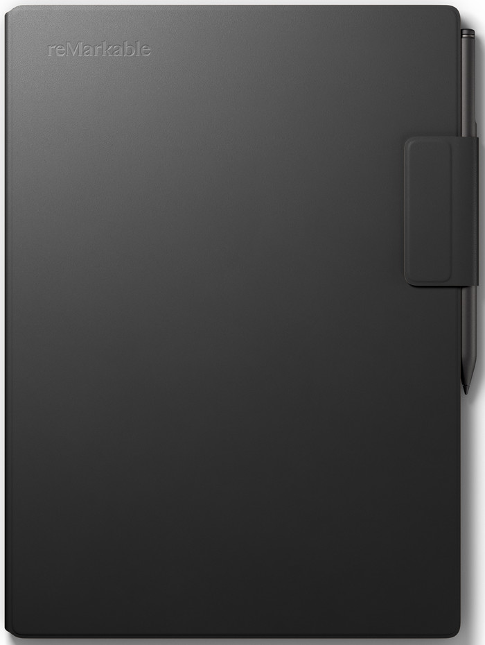 reMarkable Paper Pro with Book Case Leather Black back