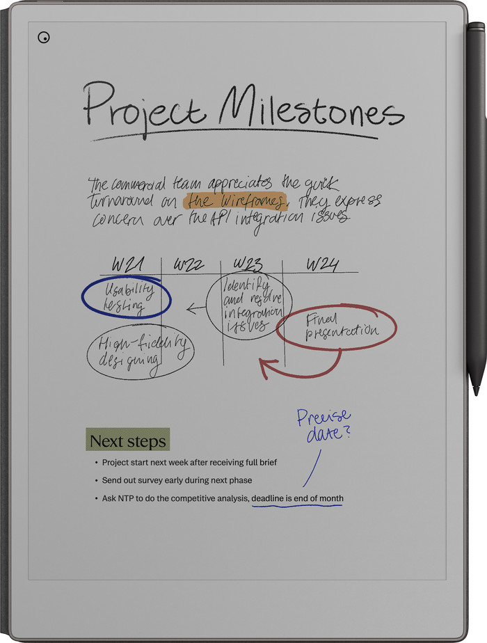 reMarkable Paper Pro avec Book Case Basalt avant