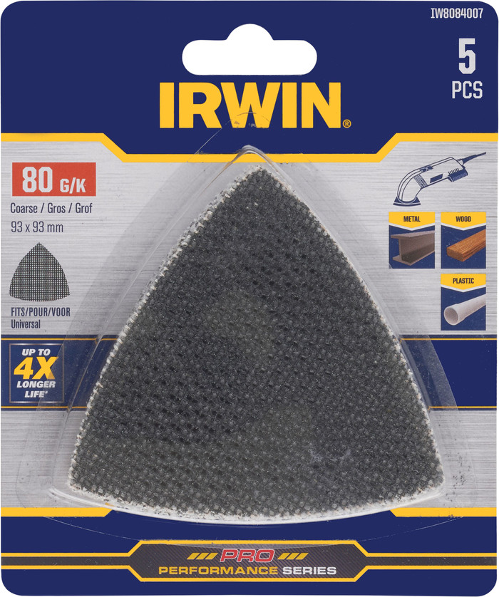 Irwin Schuurgaas Delta 93x93 mm K80 (5x) verpakking