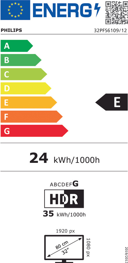 Philips 32PFS6109 (2024) energy label