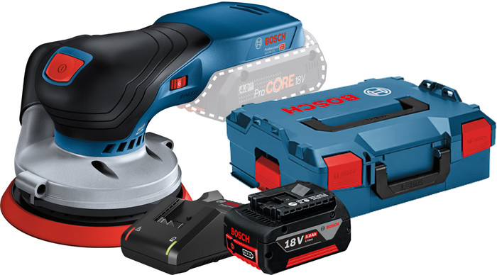 Bosch Professional GEX 18V-125 Batterie GBA 5,0 Ah Kit de Démarrage Main Image